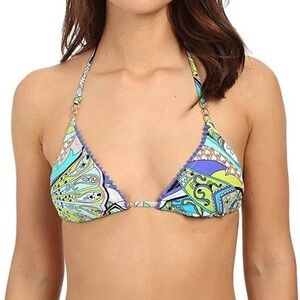 Trina Turk Nomad Paisley Triangle String Bikini Top | Size 8